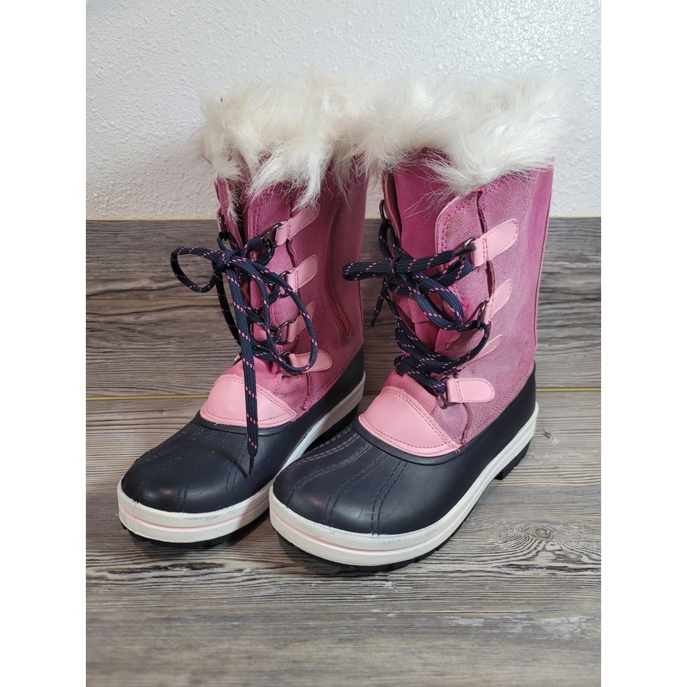 Ozark Trail Womans Pink Winter Boots Suede fur lining Water resistant size 6
